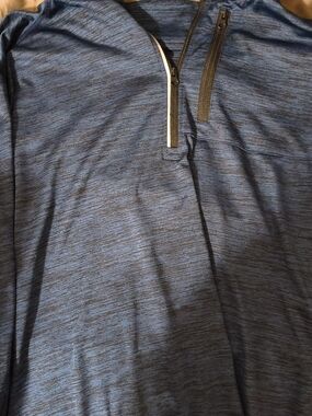 liberty pro Men's Heathered Blue Zip-Up Performance Sweater
